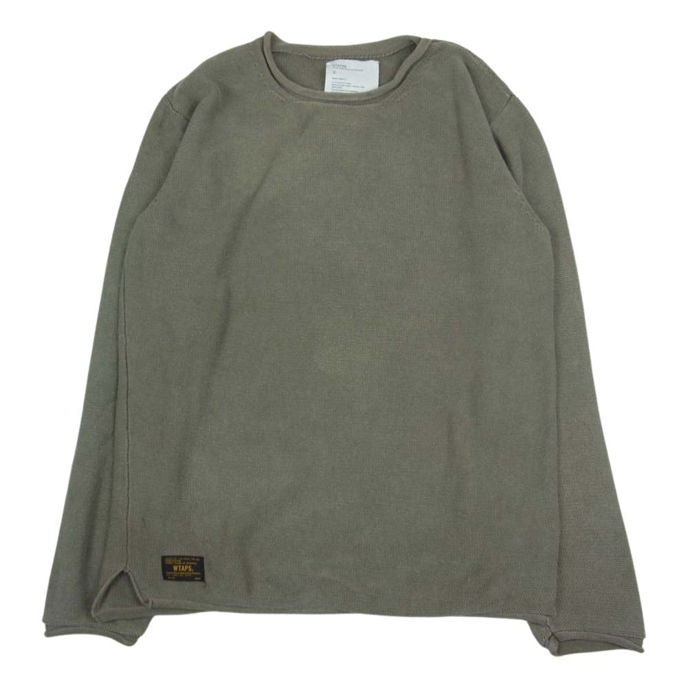 WTAPS ダブルタップス 151MADT-KNM01 AVANT SWEATER WOOL アバント セーター コットン ニット カーキ系 2【中古】
