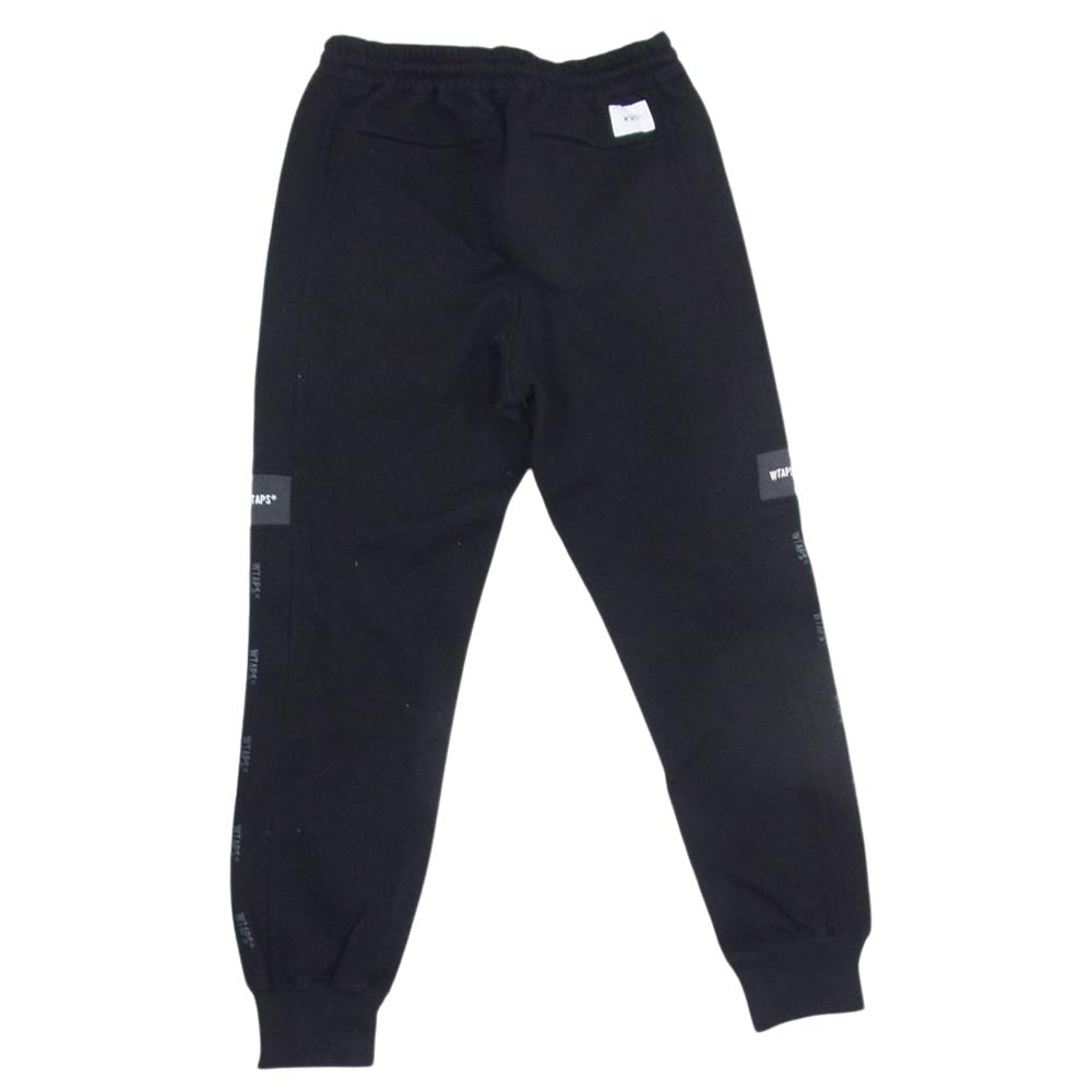 WTAPS ダブルタップス 18AW 182ATDT-CSM17 DEALER TROUSERS ロゴ スウェット パンツ ブラック系 01【中古】