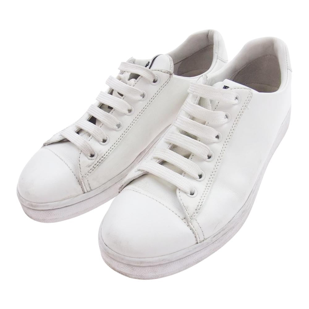 PRADA プラダ 2EG400 ロゴ レザー ローカット スニーカー ホワイト系 