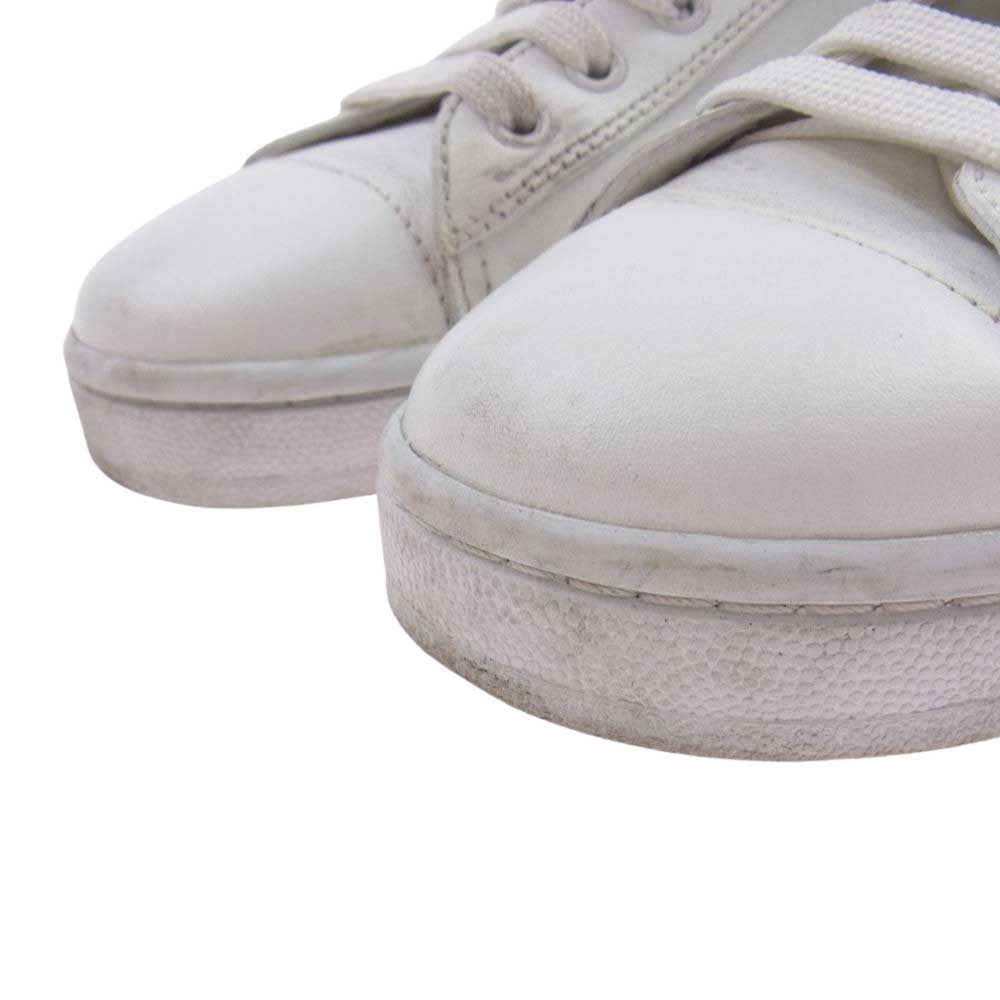 PRADA プラダ 2EG400 ロゴ レザー ローカット スニーカー ホワイト系 39【中古】