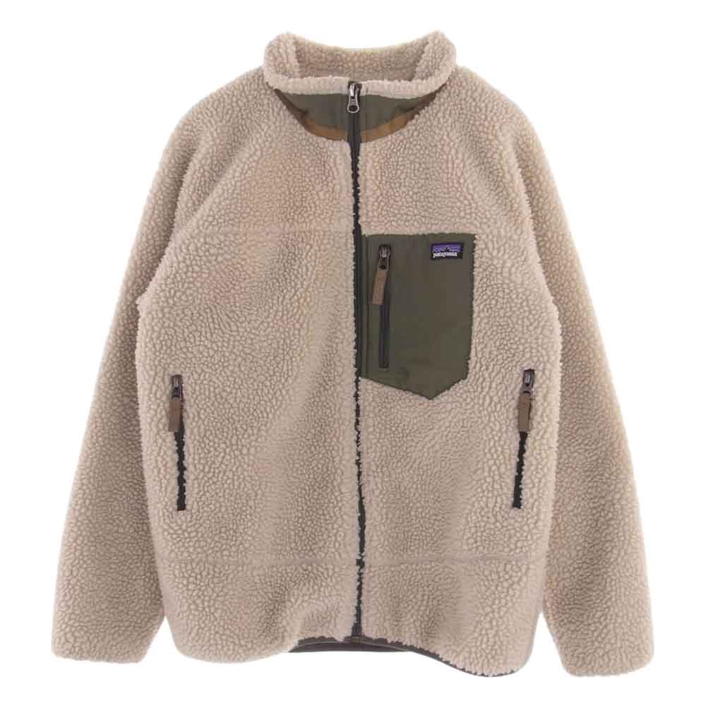 patagonia パタゴニア 18AW 65625 18年製 Kids Retro X jacket キッズ レトロX フリース ジャケット オフホワイト系 カーキ系 XL【中古】