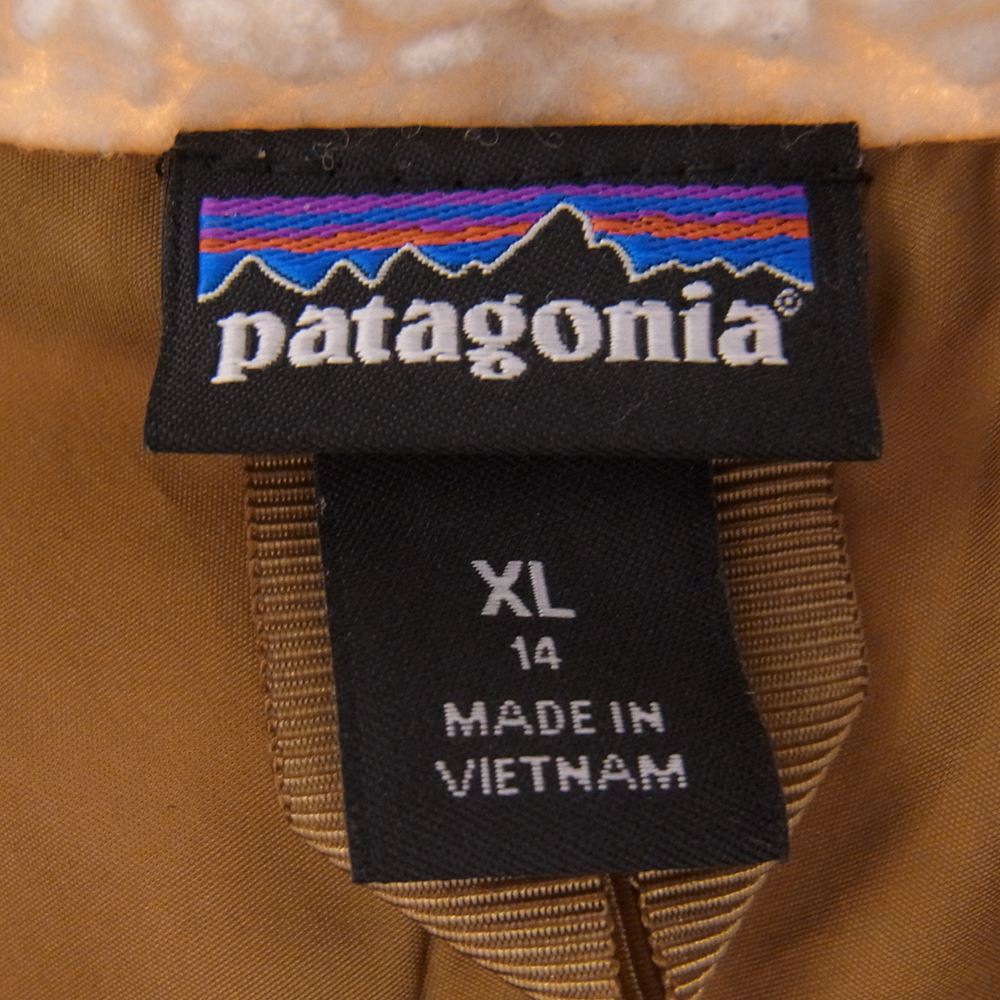 patagonia パタゴニア 18AW 65625 18年製 Kids Retro X jacket キッズ レトロX フリース ジャケット オフホワイト系 カーキ系 XL【中古】