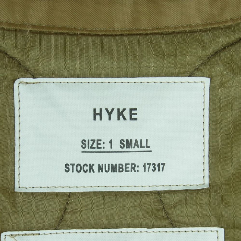 HYKE ハイク 212-17317 QUILTED BIG LINER JACKET キルティング ビッグ ライナー ジャケット カーキ系 S 1【中古】