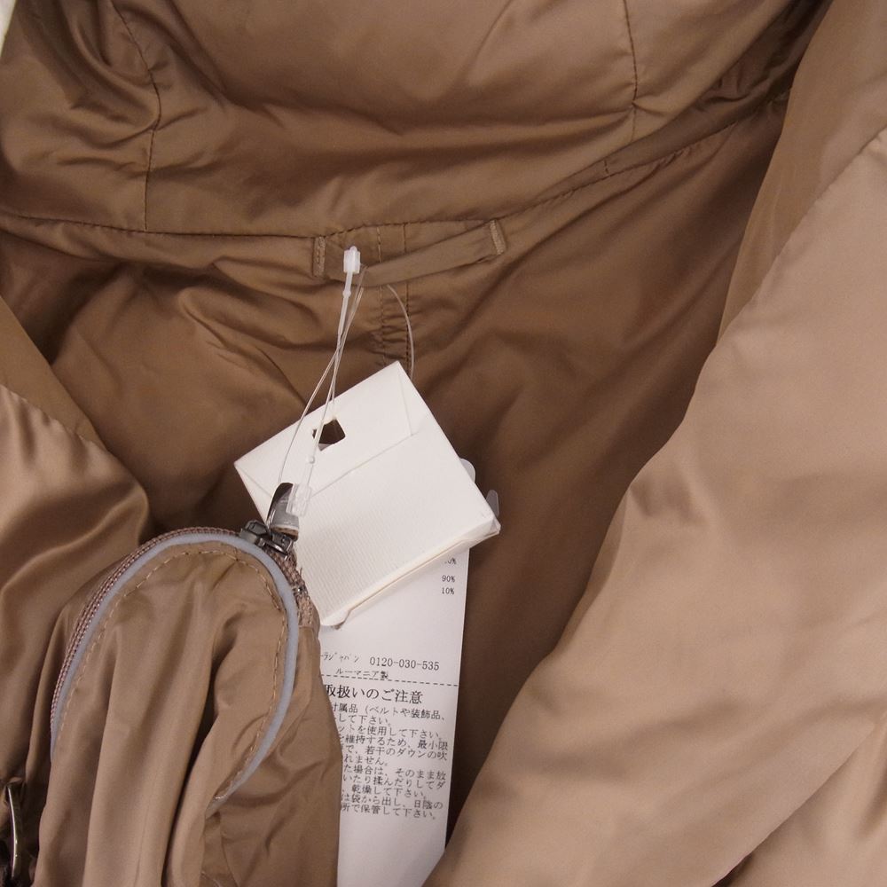 MAX MARA マックスマーラ The Cube. 19-49-60906 ビジュー装飾 別布付き ダウンコート ライトブラウン系 40【極上美品】【中古】
