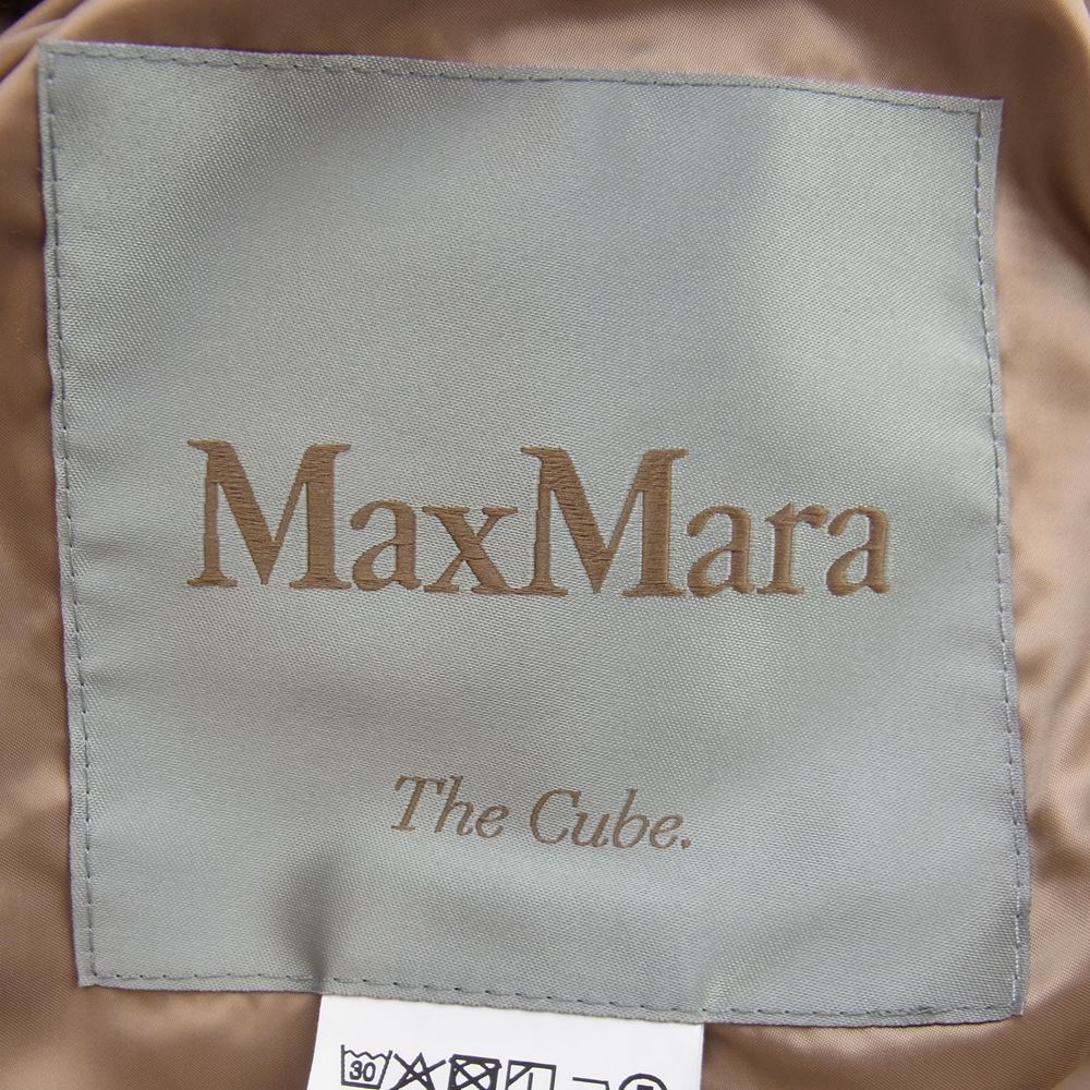 MAX MARA マックスマーラ The Cube. 19-49-60906 ビジュー装飾 別布付き ダウンコート ライトブラウン系 40【極上美品】【中古】