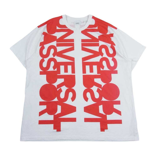 BURBERRY バーバリー 22SS 8051983 イタリア製 LONDON ENGLAND ユニバーサルパスポート スローガンプリント クルーネック 半袖 Tシャツ ホワイト系 L【中古】