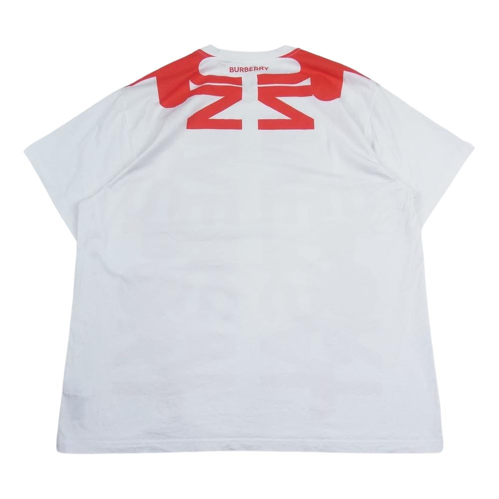 BURBERRY バーバリー 22SS 8051983 イタリア製 LONDON ENGLAND ユニバーサルパスポート スローガンプリント クルーネック 半袖 Tシャツ ホワイト系 L【中古】