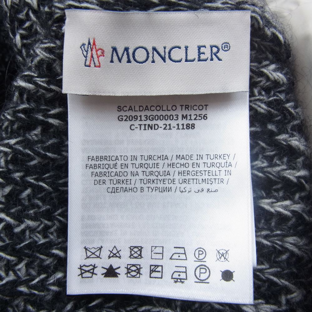 MONCLER モンクレール SCALDACOLLO マグリアロゴパッチ ナイロン切替 スヌード ネックウォーマー ブラック系【中古】