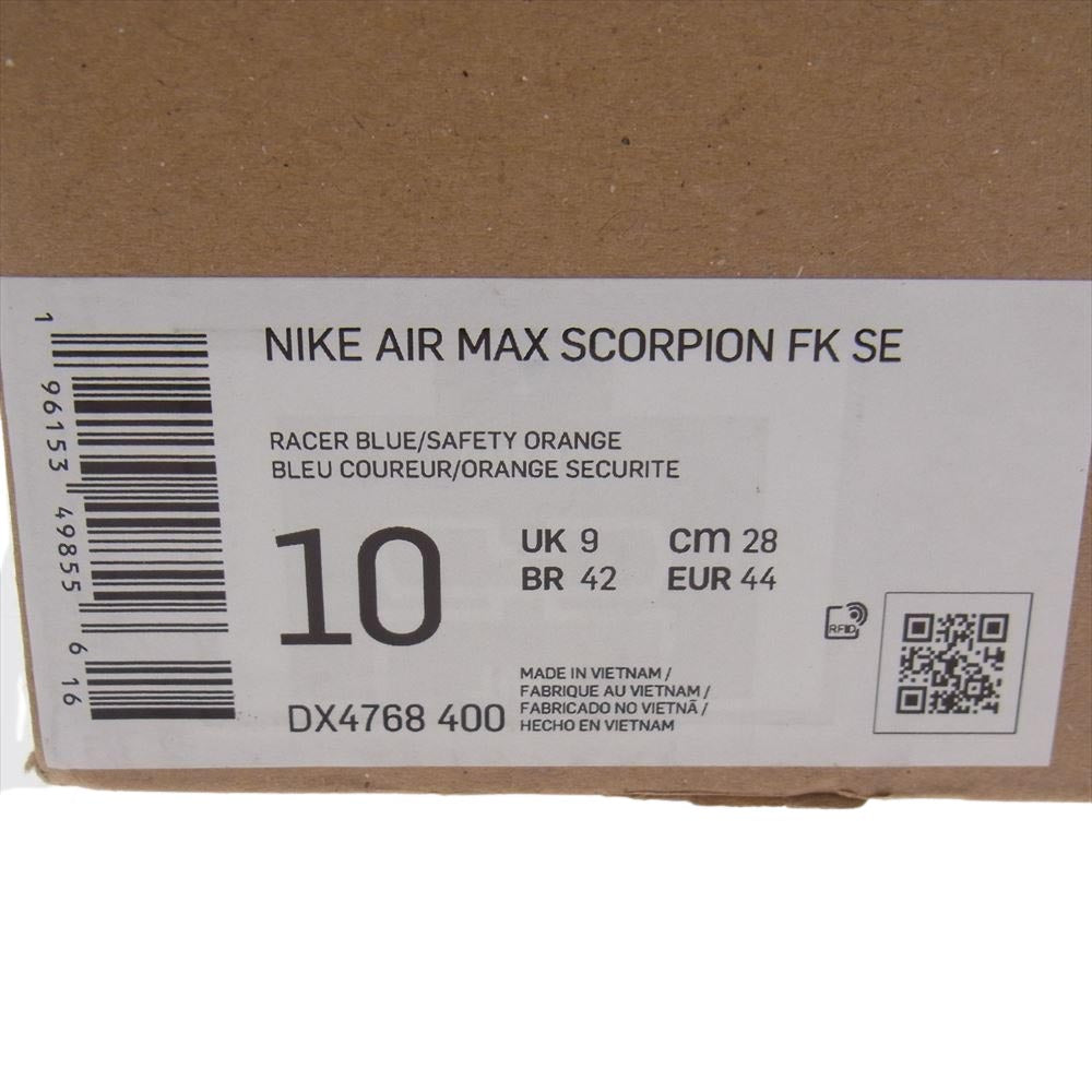 NIKE ナイキ DX4768-400 AIR MAX SCORPION FLYKNIT SE RACER BLUE SAFETY ORANGE エアマックス フライニット レーサー ローカット スニーカー ブルー系 28.0cm【中古】