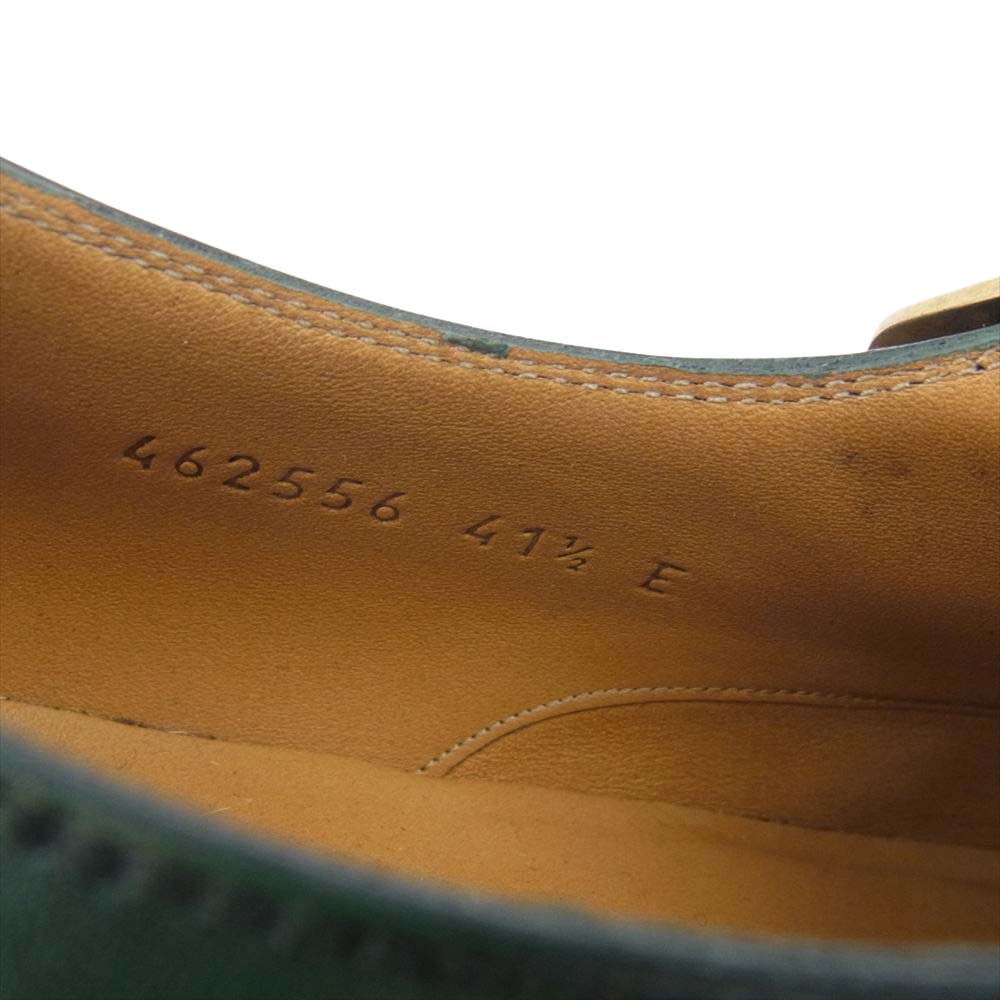 GUCCI グッチ ダブルモンクストラップ グッドイヤーソール レザー シューズ グリーン系 41.5 【極上美品】【中古】