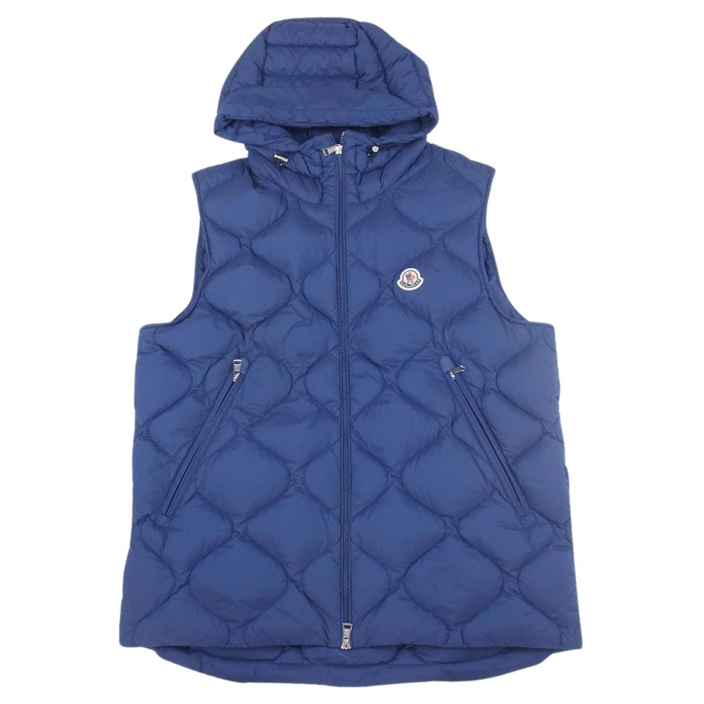 MONCLER モンクレール 22SS BROCH フード付き ライト ダウンベスト ブルー系 4【中古】