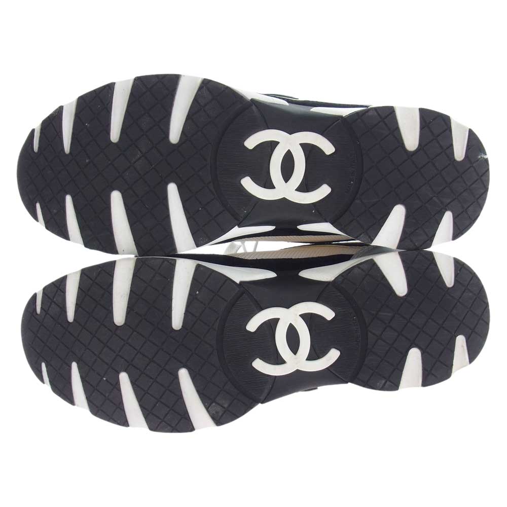 CHANEL シャネル G39068 Sneakers 23C ココマーク レザー切替 ローカット スニーカー ホワイト系 42【中古】