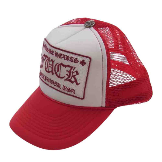 CHROME HEARTS クロムハーツ（原本無） FUCK トラッカー キャップ 帽子 レッド レッド系 4【中古】