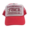 CHROME HEARTS クロムハーツ（原本無） FUCK トラッカー キャップ 帽子 レッド レッド系 4【中古】