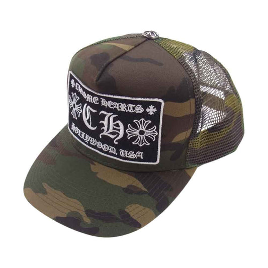 CHROME HEARTS クロムハーツ（原本無） CH カモ柄 トラッカー キャップ 帽子 カーキ系【中古】