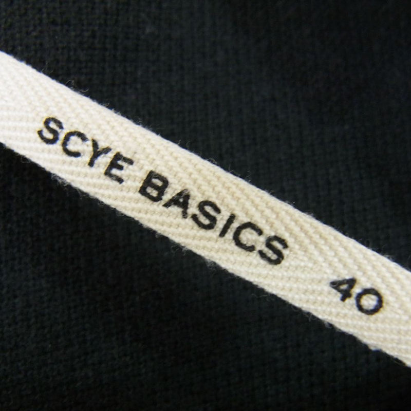 Scye サイ 5114-21350 BASICS ベーシックス 鹿の子 胸ワッペン 半袖 ポロ シャツ ブラック系 40【中古】