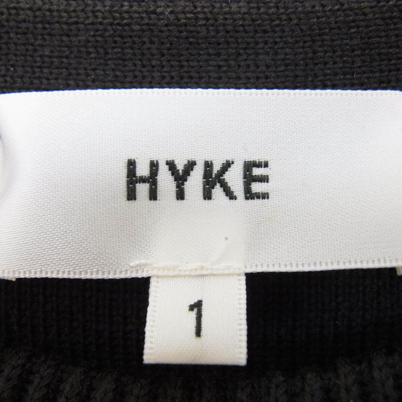 HYKE ハイク 151-11036 シルク混 クルーネック ニット Tシャツ ブラック系 1【中古】