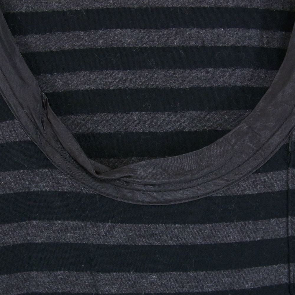 Sacai サカイ 12SS 12SSLU415 luck ラック ボーダー 半袖 ワンピース 異素材切替 ブラック系 2【中古】