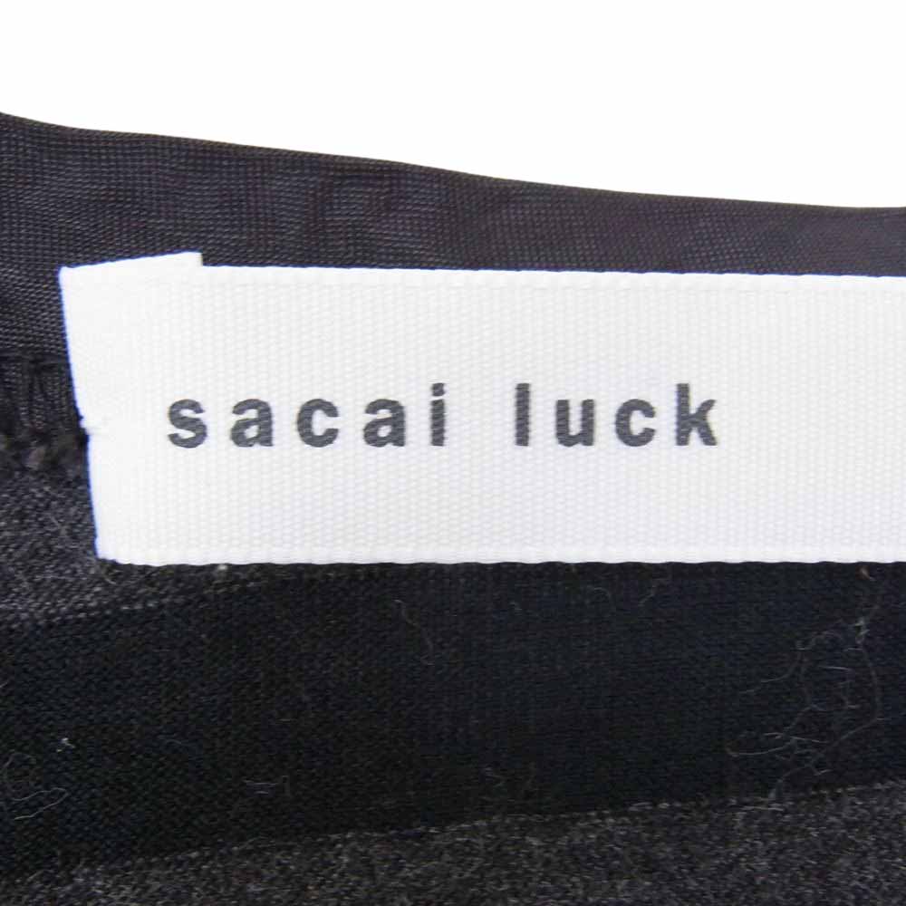 Sacai サカイ 12SS 12SSLU415 luck ラック ボーダー 半袖 ワンピース 異素材切替 ブラック系 2【中古】