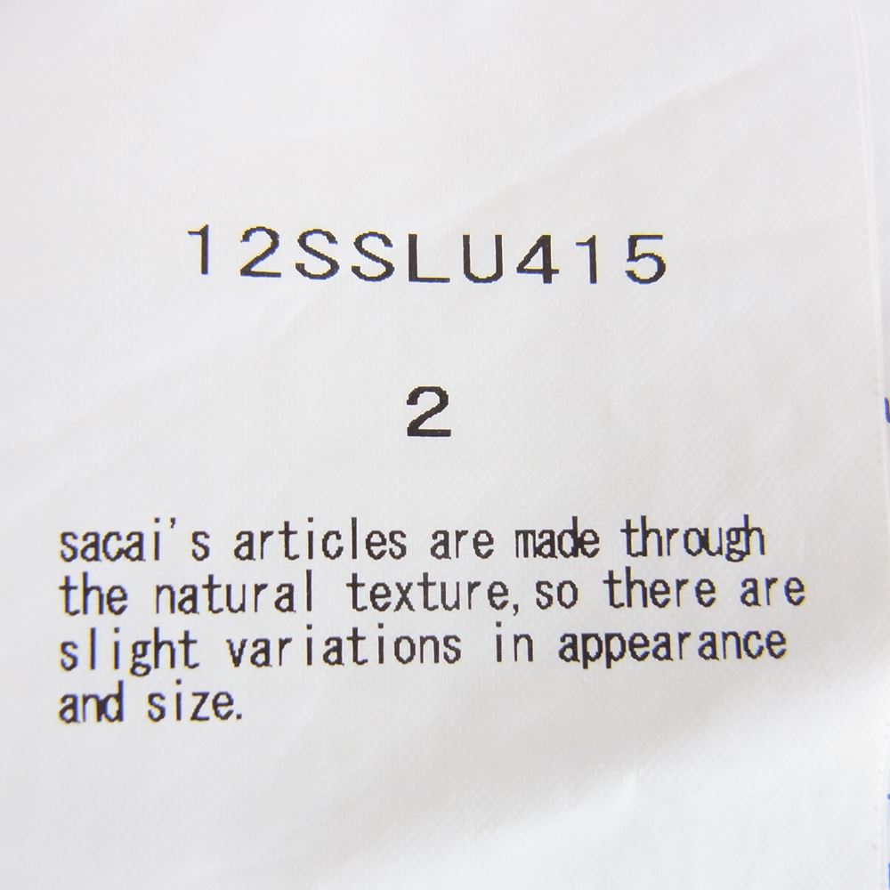 Sacai サカイ 12SS 12SSLU415 luck ラック ボーダー 半袖 ワンピース 異素材切替 ブラック系 2【中古】