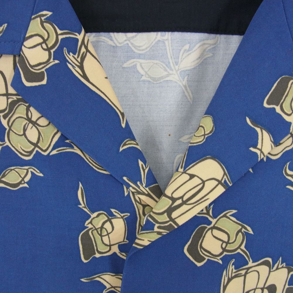 TOGA トーガ 17SS TP71-FJ510 PULLA プルラ archives アーカイブス Print shirt special プリント アロハ シャツ スペシャル 半袖 ブルー系 42【中古】