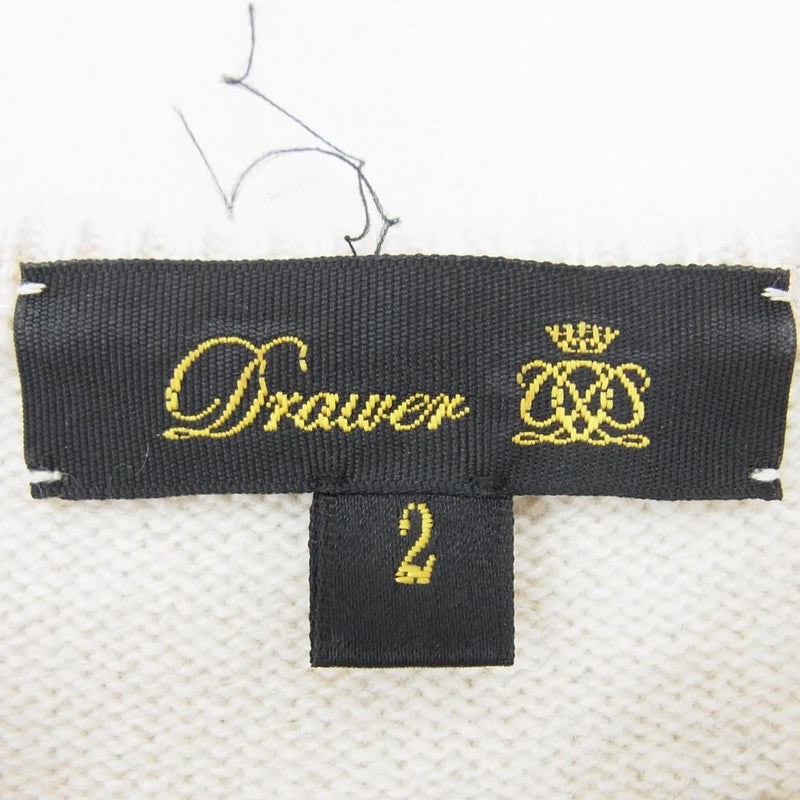 Drawer ドゥロワー 6513-106-0289 カシミヤ ボーダー ニット セーター オフホワイト系 2【中古】