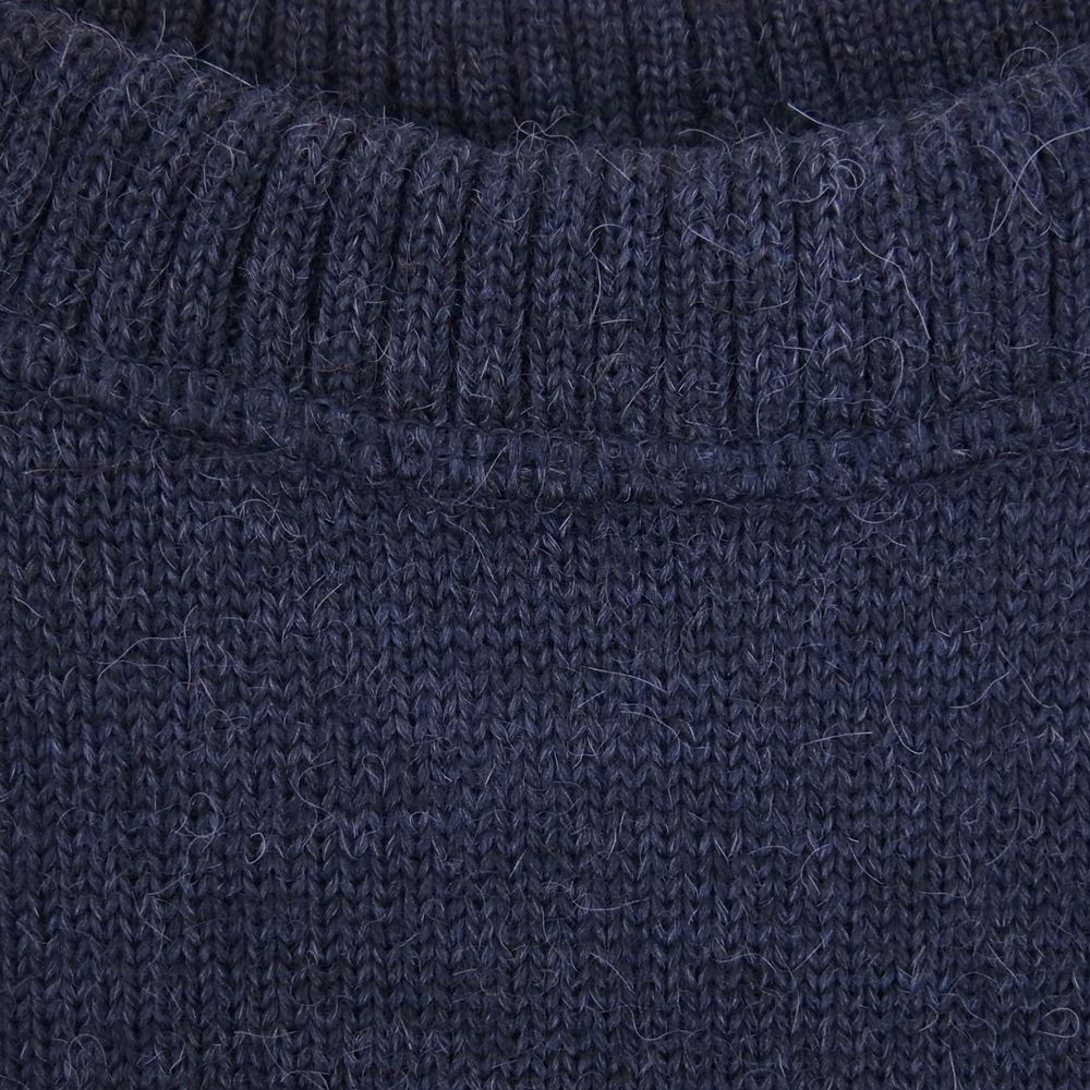 Drawer ドゥロワー 6513-299-0275 ウール ニット セーター 肩レザー 異素材切替 ネイビー系 1【中古】