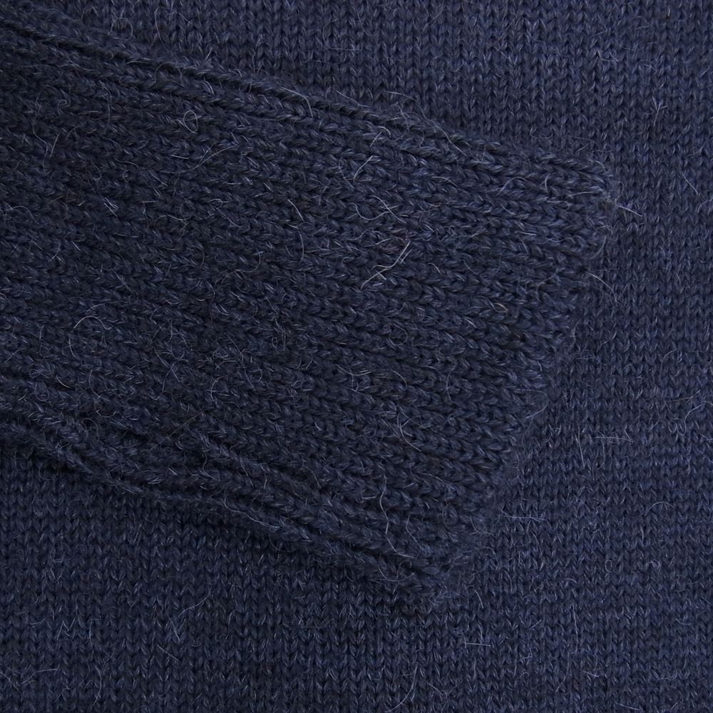 Drawer ドゥロワー 6513-299-0275 ウール ニット セーター 肩レザー 異素材切替 ネイビー系 1【中古】