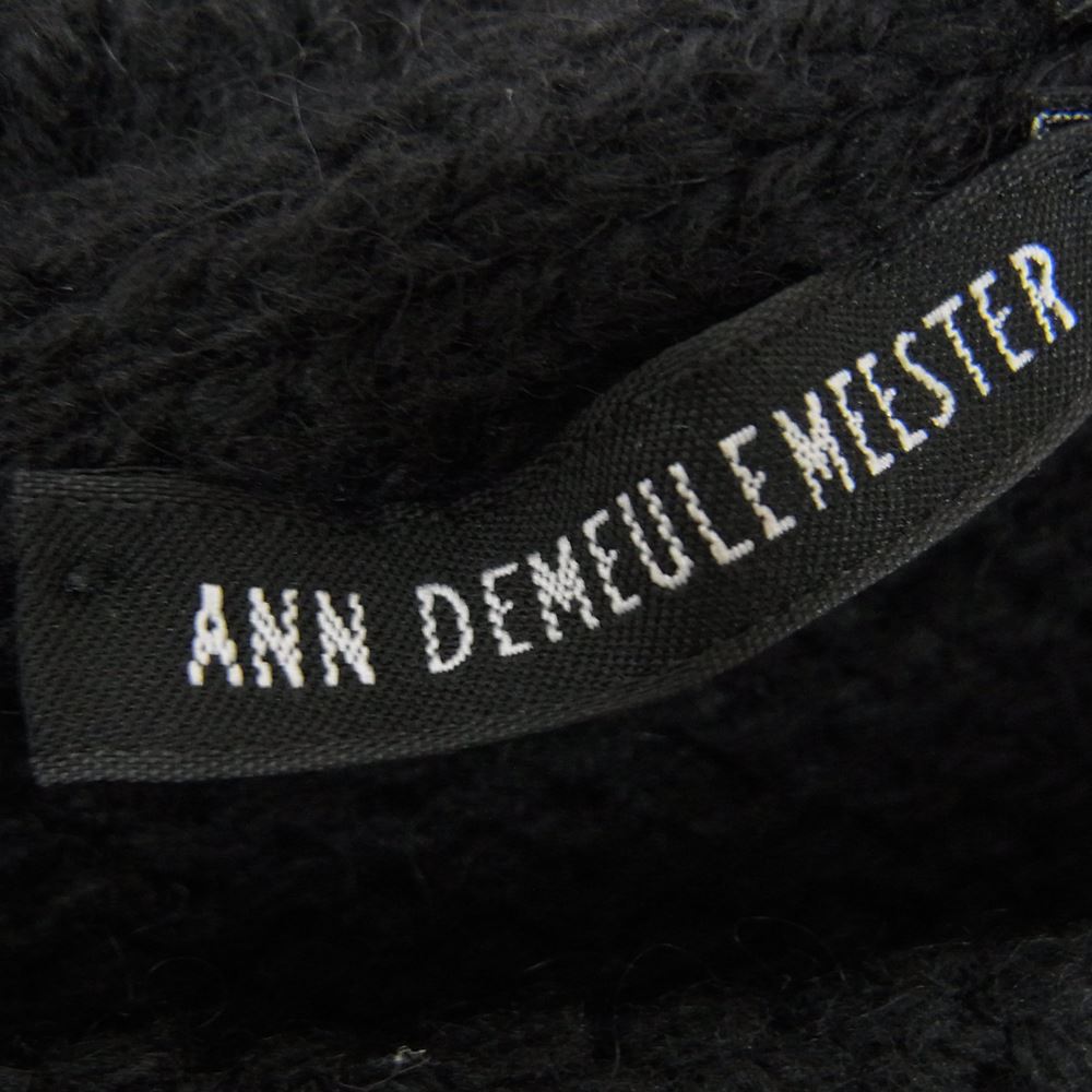 ANN DEMEULEMEESTER アンドゥムルメステール 国内正規品 メリノウール×ヤクウール ボリュームスリーブ ニット セーター ブラック系 36【中古】