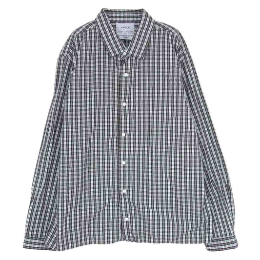 YAECA ヤエカ 12119 COMFORT SHIRT RELAX STANDARD コンフォート チェック シャツ ブラウン系 ホワイト系 M【中古】