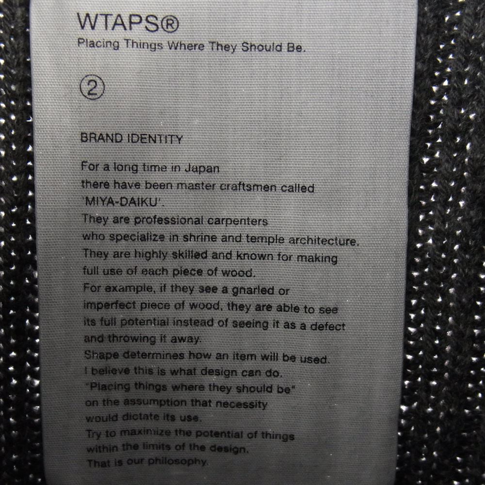 WTAPS ダブルタップス 15AW 152MADT-KNM02 COMMANDER コマンダー クルーネック ニット  グレー系 2【中古】