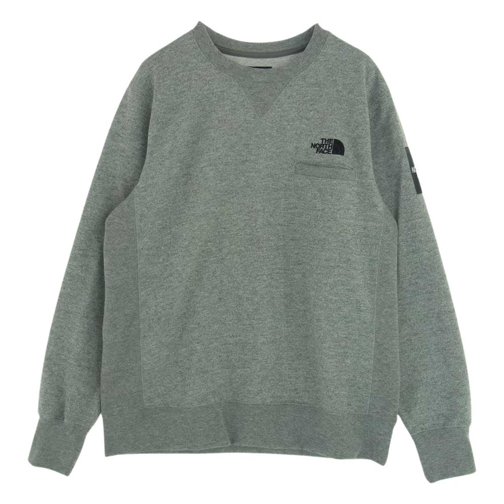 THE NORTH FACE ノースフェイス NT11832 SQUARE LOGO CREW スクエア ロゴ クルーネック スウェット グレー系 L【中古】
