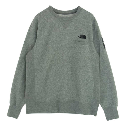THE NORTH FACE ノースフェイス NT11832 SQUARE LOGO CREW スクエア ロゴ クルーネック スウェット グレー系 L【中古】