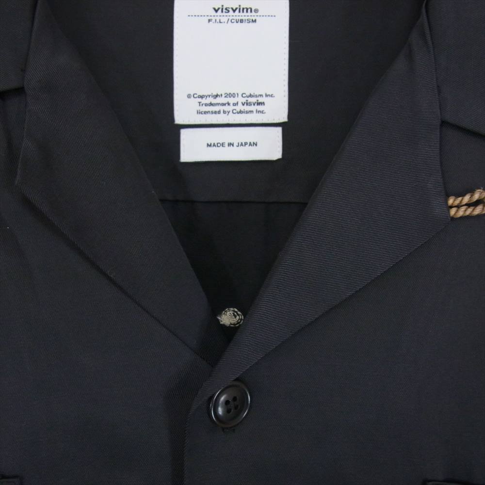 VISVIM ビズビム 16SS 0116105011029 IRVIING SHIRT S/S RAYON COTTON レーヨン オープンカラー 半袖 シャツ  ブラック系 2【中古】