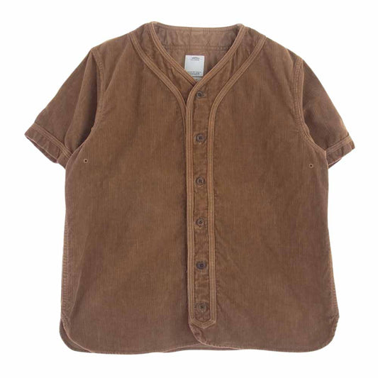 VISVIM ビズビム 115305011005 DUGOUT SHIRT S/S CORDS ダグアウト コーデュロイ ベースボール シャツ 半袖 ブラウン系 3【中古】