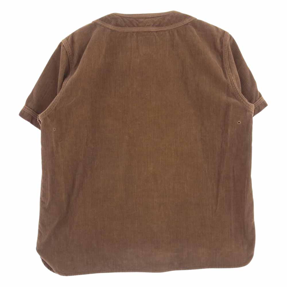 VISVIM ビズビム 115305011005 DUGOUT SHIRT S/S CORDS ダグアウト コーデュロイ ベースボール シャツ 半袖 ブラウン系 3【中古】