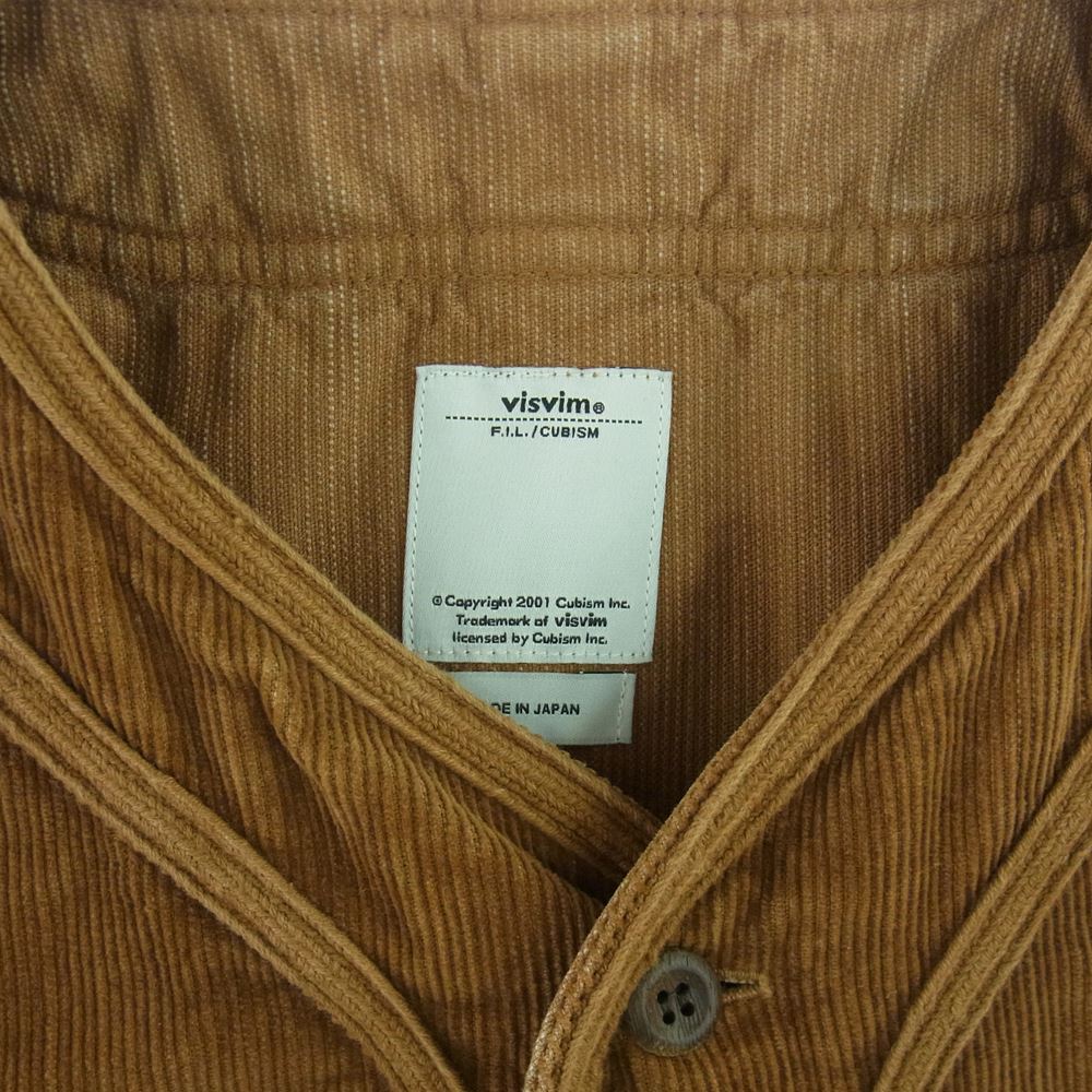 VISVIM ビズビム 115305011005 DUGOUT SHIRT S/S CORDS ダグアウト コーデュロイ ベースボール シャツ 半袖 ブラウン系 3【中古】