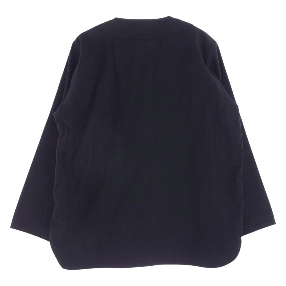 VISVIM ビズビム 17SS 117105011023 DUGOUT SHIRT ダグアウト ベースボール ウール シャツ 長袖 ブラック系 2【中古】