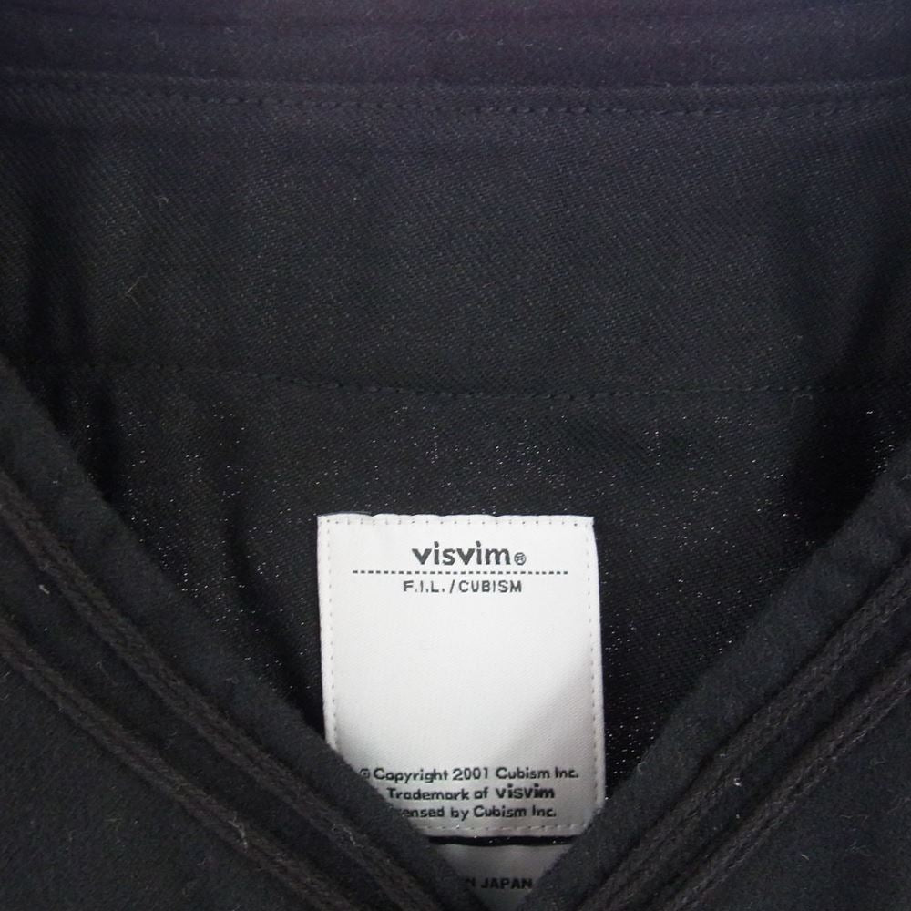 VISVIM ビズビム 17SS 117105011023 DUGOUT SHIRT ダグアウト ベースボール ウール シャツ 長袖 ブラック系 2【中古】