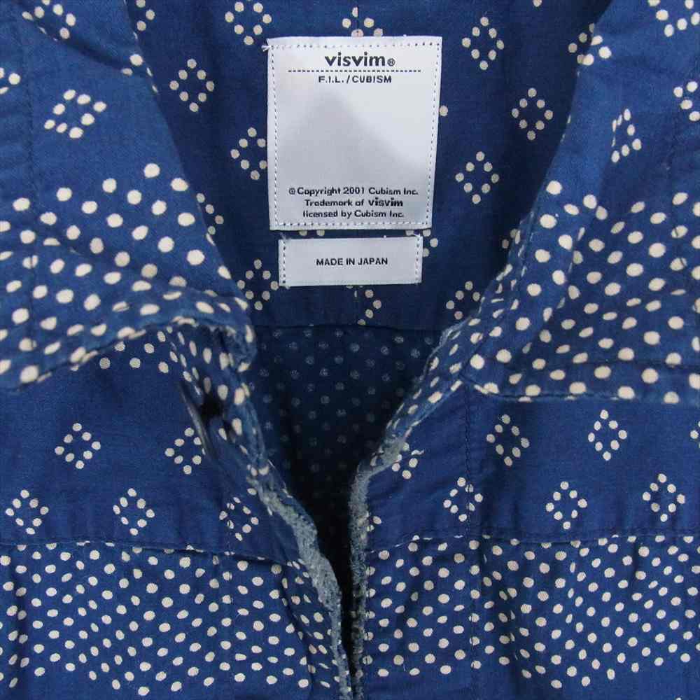 VISVIM ビズビム 14SS  0114105011027 KERCHIEF DOTS TUNIC SHIRT カーチフ ドット チュニック シャツ ネイビー系 2【中古】