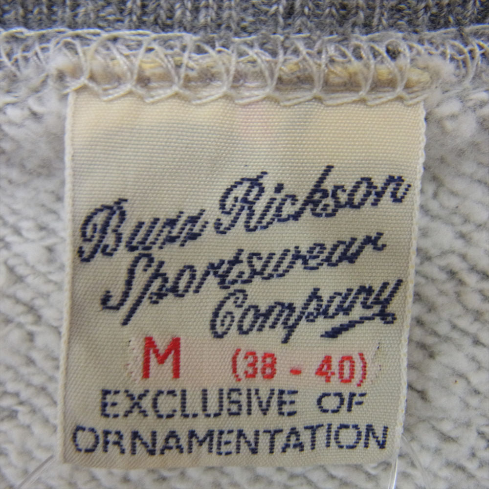 Buzz Rickson's バズリクソンズ BR65601 SET-IN ZIP SWEAT SHIRTS U.S. ARMY AIR FORCES US エアーフォース フルジップ クルー スウェット  グレー系 M【美品】【中古】