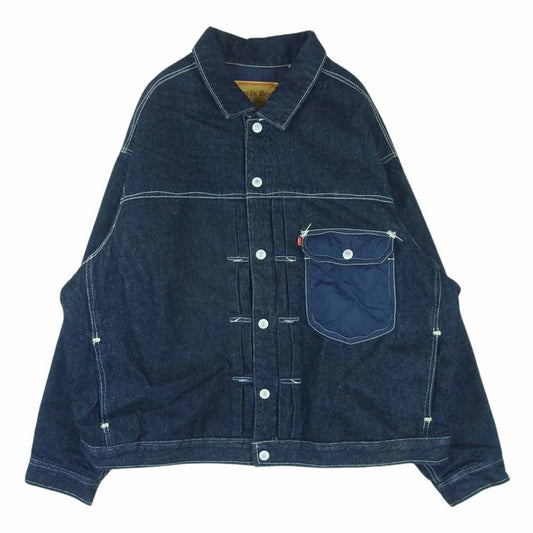 Levi's RED リーバイスレッド QUILT TYPE I TRUCKER リバーシブル キルティング デニム ジャケット インディゴブルー系 ネイビー系 XL【中古】
