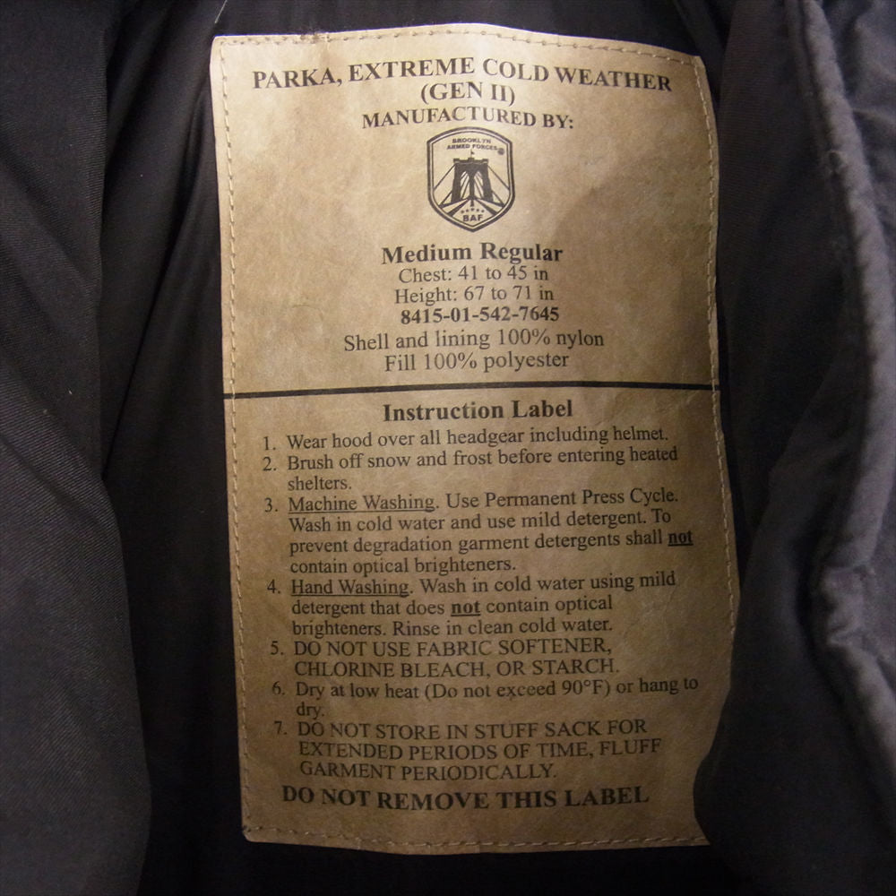 ブルックリンアームドフォース PCU LEVEL7 TYPE-2 Gen III MONSTER PARKA BLACK モンスター パーカー 中綿 ジャケット ブラック系 M【中古】