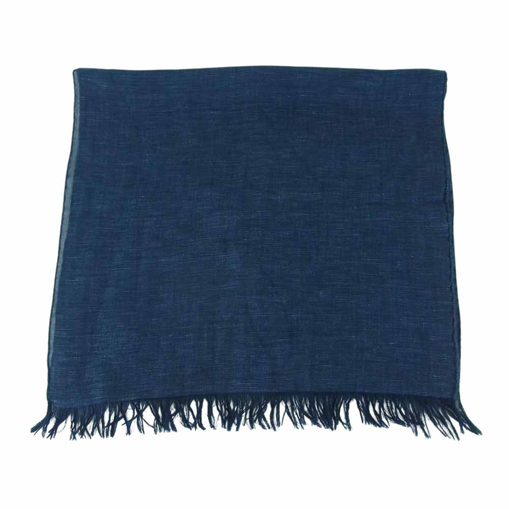 Dunhill ダンヒル イタリア製 カシミア リネン フリンジ ストール ネイビー系【中古】