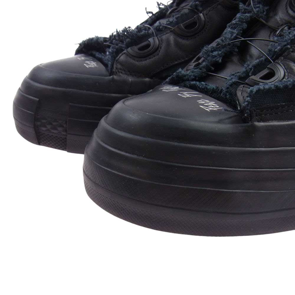 Yohji Yamamoto ヨウジヤマモト HD-E07-860 VESSEL ヴェセル コットンキャンバス ロウトップ スニーカー ブラック系 25cm【中古】