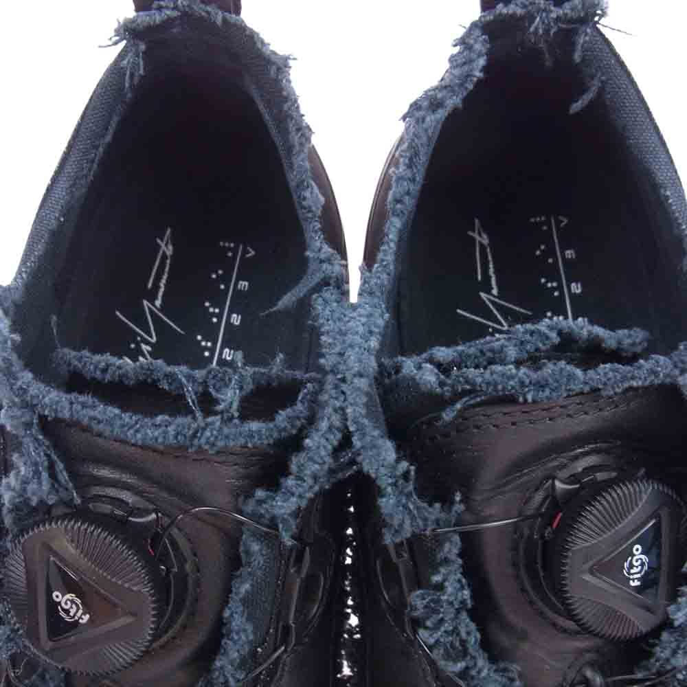 Yohji Yamamoto ヨウジヤマモト HD-E07-860 VESSEL ヴェセル コットンキャンバス ロウトップ スニーカー ブラック系 25cm【中古】