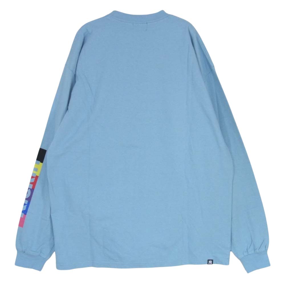 HYSTERIC GLAMOUR ヒステリックグラマー 02203CL04 ロゴ プリント ロングスリーブ 長袖 Tシャツ ロンT ライトブルー系 L【中古】