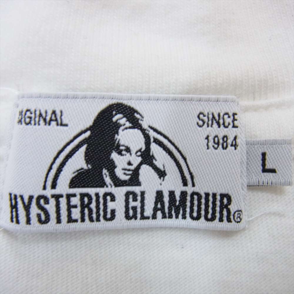 HYSTERIC GLAMOUR ヒステリックグラマー 02201CL02 HYS SPECIAL REPORT スペシャル レポート ロゴ プリント ロングスリーブ 長袖 Tシャツ ロンT ホワイト系 L【中古】