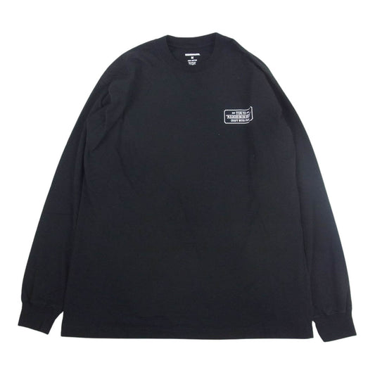 NEIGHBORHOOD ネイバーフッド craft with pride クラフトウィズプライド ロゴ プリント ロングスリーブ 長袖 Tシャツ ロンT ブラック系 M【中古】