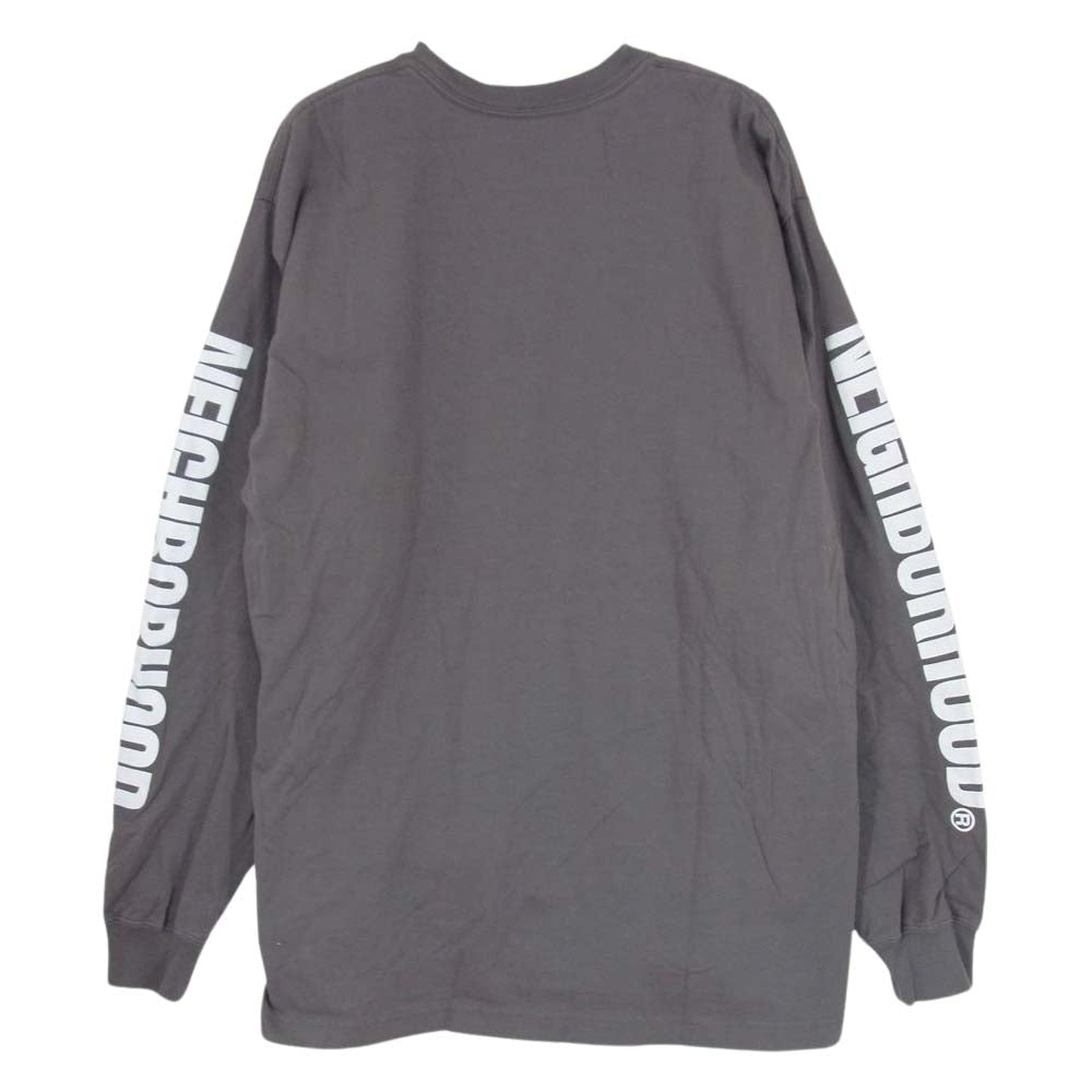NEIGHBORHOOD ネイバーフッド 21SS GOD C-TEE.LS ラメ ロゴ プリント ロングスリーブ 長袖 Tシャツ ロンT グレー系 M【中古】